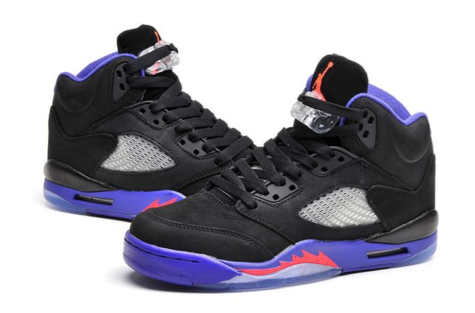 New Air Jordan 5 Retro Raptors BlackEmber Glow-Fierce Purple Shoes